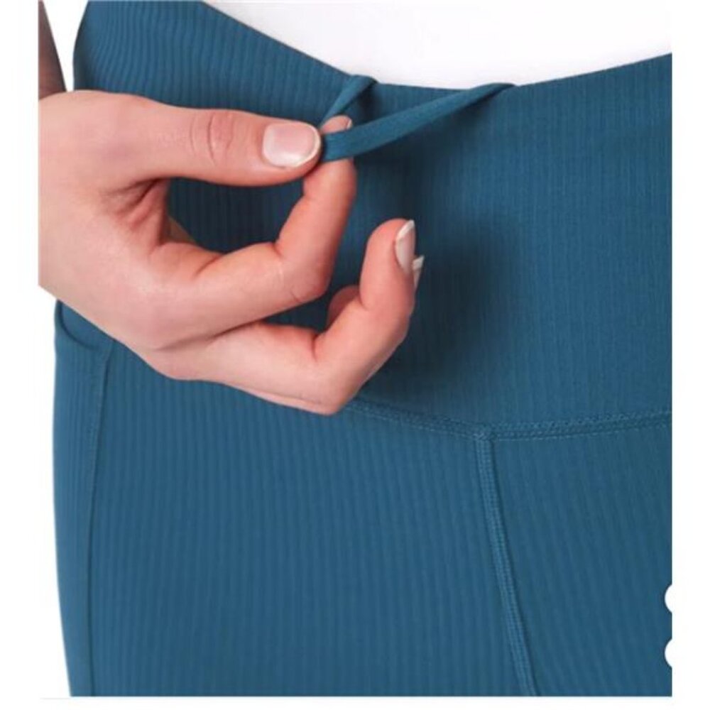 Mondetta Women's Ribbed Bike Short (Blue, X-Small) - Picture 3 of 4
